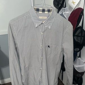 Burberry Black and White Check Long Sleeve Shirt